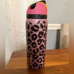Owala Pink Leopard Print Water Bottle